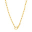 A yellow gold oval link chain with two open connector clasps