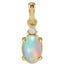 A blue oval moonstone pendant with a accent diamond on top. Made in 14k solid gold.