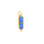 A evil eye pendant with traditional hand made Turkish evil eye in a elongated rectangle bezel set in gold vermeil. 