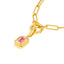 pink sapphire emerald cut with double bezel, pendant