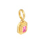 pink sapphire emerald cut with double bezel, pendant