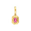 pink sapphire emerald cut with double bezel, pendant
