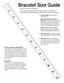 Bracelet size guide with a ruler for measuring wrist sizes on a white background