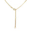 A gold vermeil ice cream necklace with a gold cone and a irregular pearl on top made to look like it is melting over. With thick cable chains attached. 