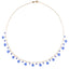 Necklace with blue beads on a white background