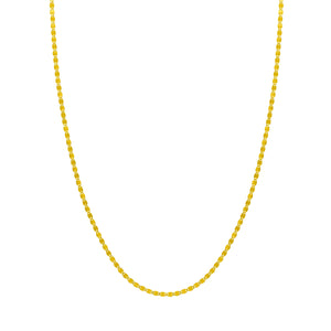 A dainty gold sparkly flat linked necklace chain. Made with a gold adjustable bead that can be adjusted to any length. 