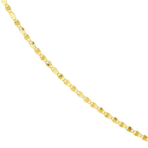 A dainty gold sparkly flat linked necklace chain. Made with a gold adjustable bead that can be adjusted to any length. 