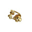 A flower ring with three flowers, each flower has four pedals and a center diamond. 
