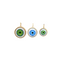 A green hand painted eye set in solid 14k yellow gold. Great as gifts. A unique pedant. 