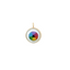 A hand painted rainbow eye set in solid 14k yellow gold. Comes in pastel rainbow and vibrant rainbow. Vibrant