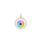 A hand painted rainbow eye set in solid 14k yellow gold. Comes in pastel rainbow and vibrant rainbow. Pastel