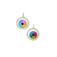 A hand painted rainbow eye set in solid 14k yellow gold. Comes in pastel rainbow and vibrant rainbow. 