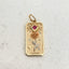 A tarot card inspired pendant with different face card designs such as love, rose, hourglass, the sun, the moon, the stars, and courage. 