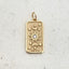 A tarot card inspired pendant with different face card designs such as love, rose, hourglass, the sun, the moon, the stars, and courage. 