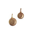 A round coin with a moon crescent and four stars brush finish with a simple edge boarder. Comes in large and small